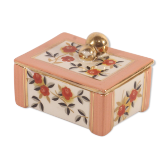 Porcelain bonbonnière by raymond chevalier for boch la louvière, 1930s belgium.