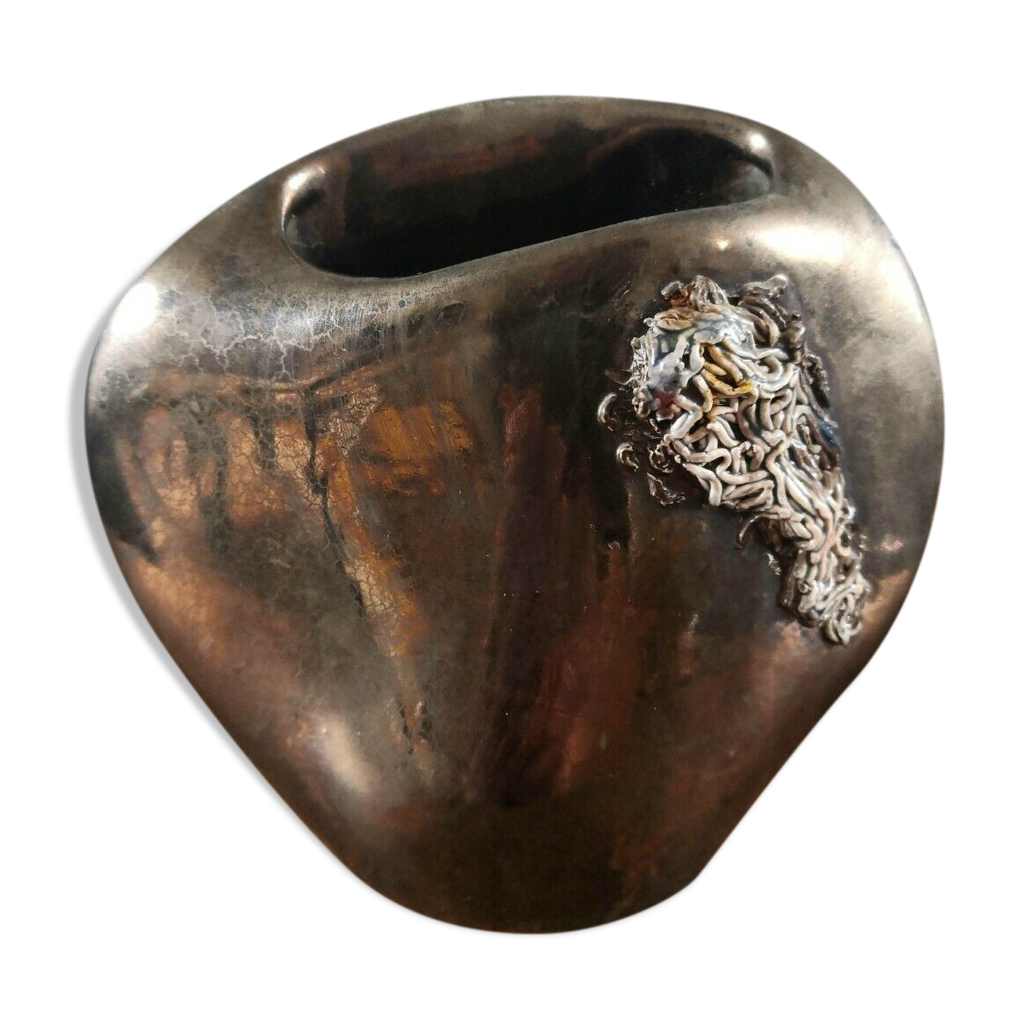 Jacques Idlas vase with relief design 60s