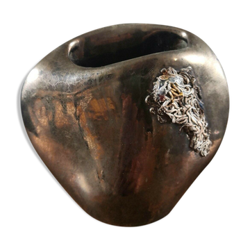 Jacques Idlas vase with relief design 60s