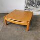 Square coffee table in solid blond wood 80s