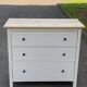 Pair of white Scandinavian chests of drawers in solid wood