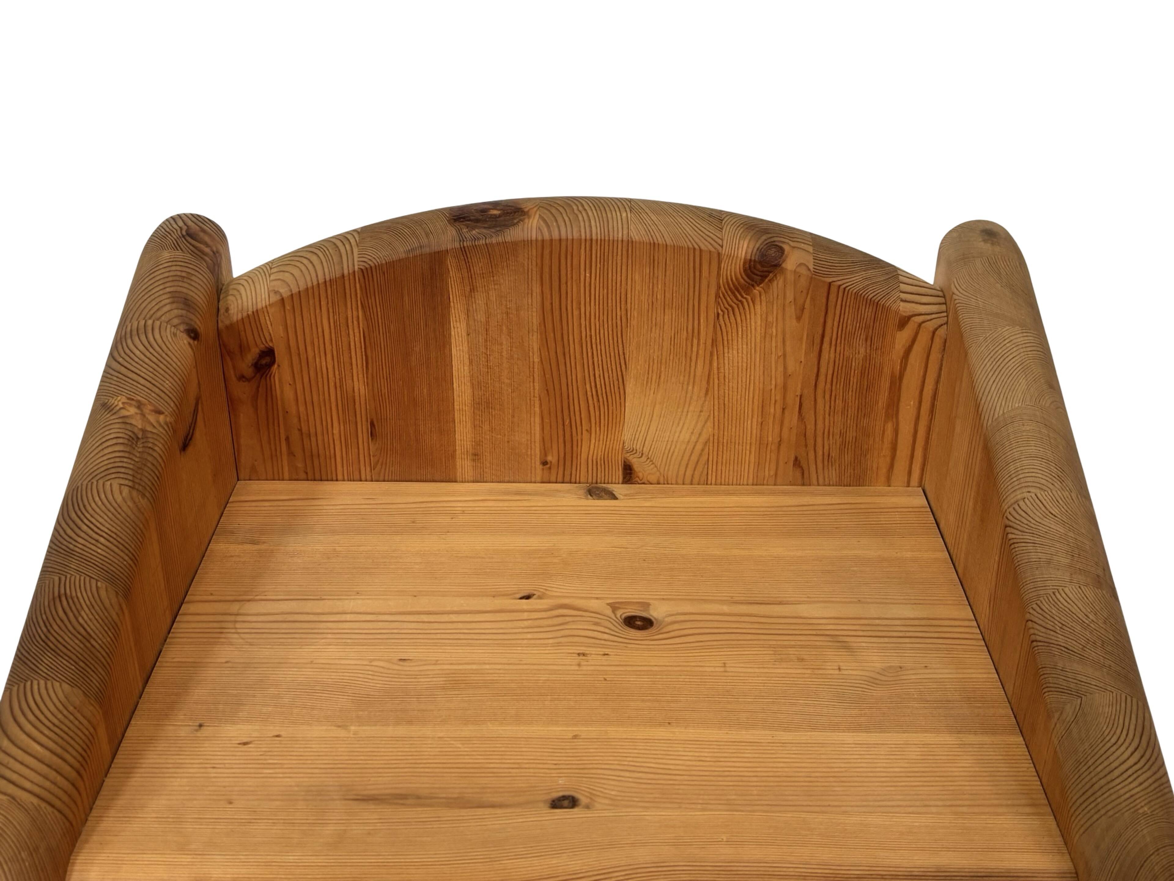 Vintage set of two pine wood bedside tables