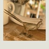 Lady Peacock, vintage brass peacock woman