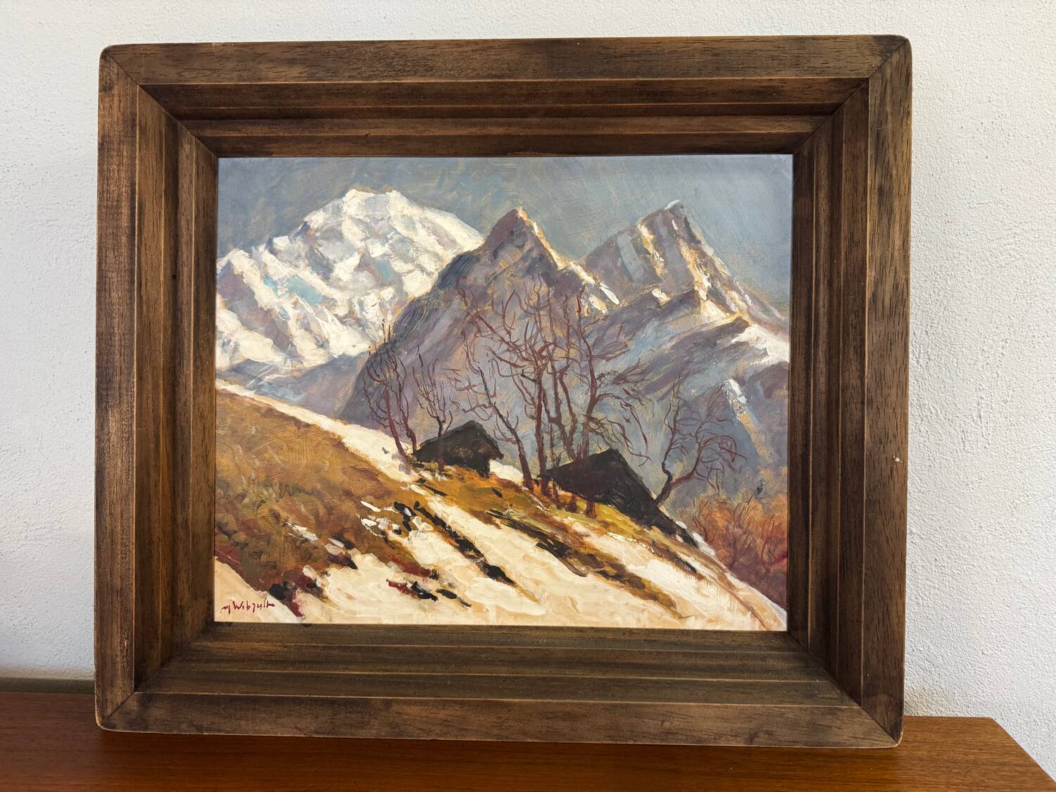 Marcel Wibault Winter Mountain Painting