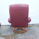 Old armchair on vintage leather foot + foot rest