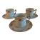 Porcelain cups UC Limoges, series of three