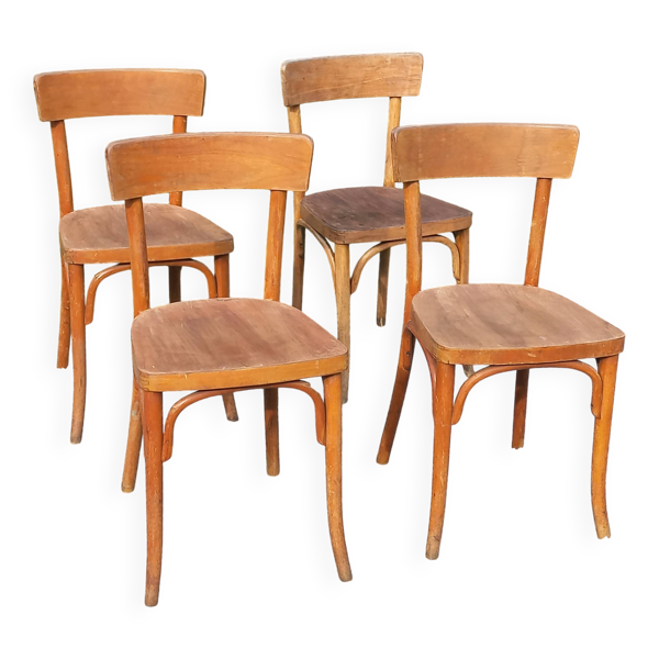 Set de 4 chaises bistrot Thonet des années 50