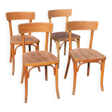 Set of 4 Thonet bistro chairs from the 1950s.