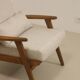 Scandinavian armchair 1960 rounded armrests