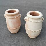 Set of two terracotta jars
