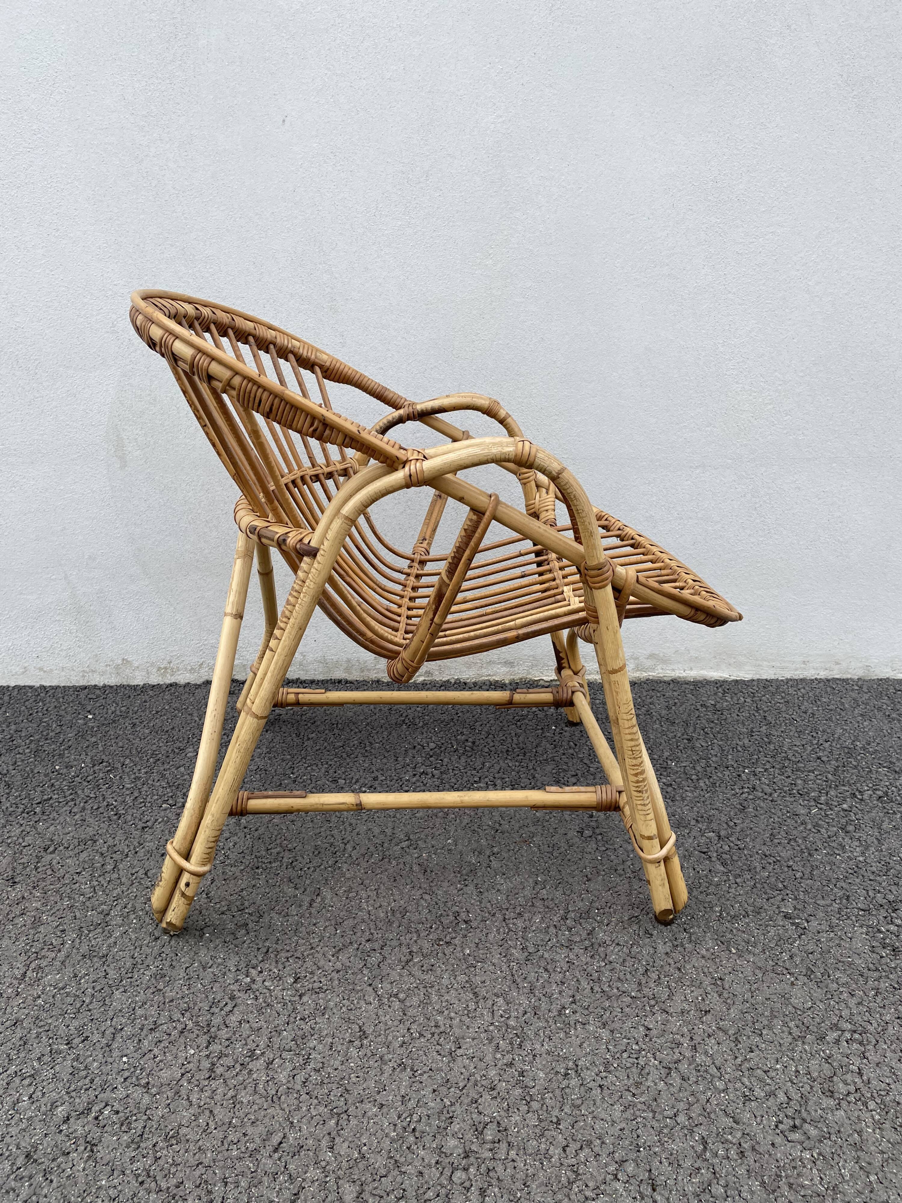 Rattan basket armchair