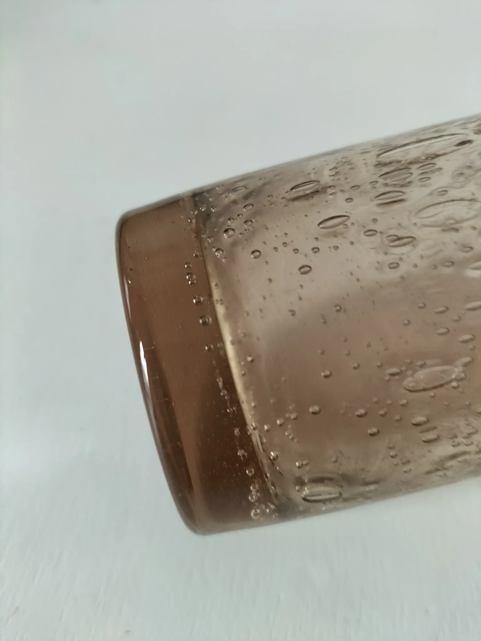 Bubble glass vase signed Biot – Pink beige
