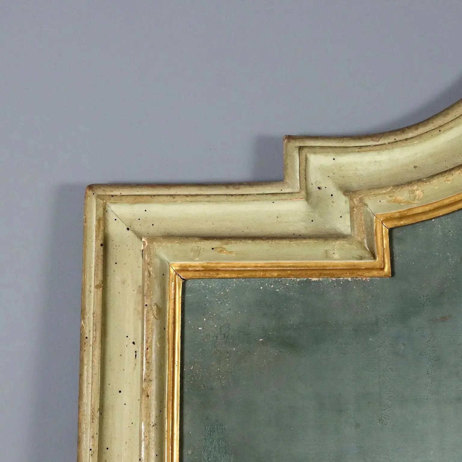 Ancient painting, architectural view, tempera on canvas, 18th century.