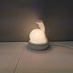 Beautiful vintage ceramic COBRA table lamp with thin milky white glass shade/dome. RAF Sweden 70-80s