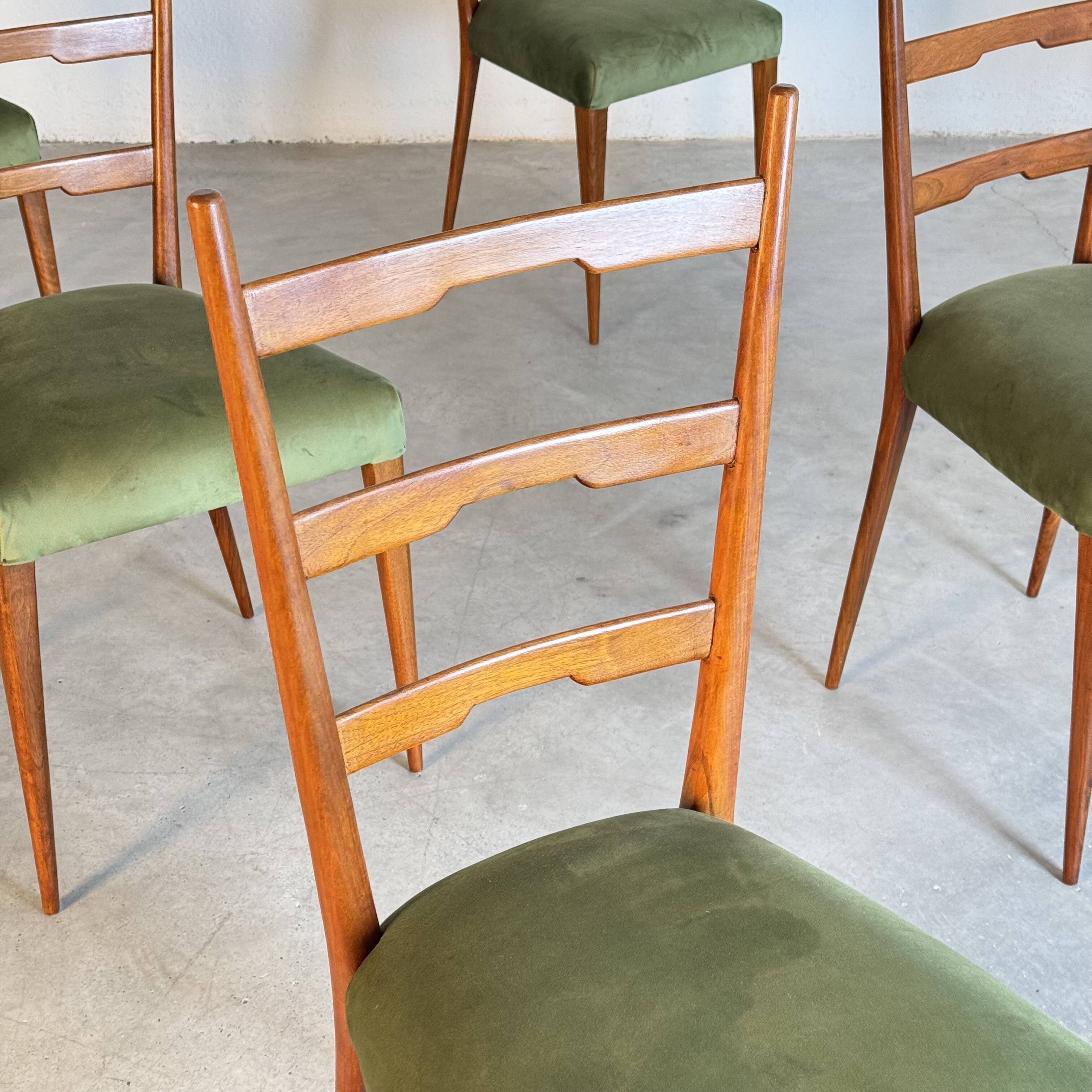Set of six dining room chairs attributed to Gio Ponti, Italy, 1950.