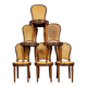 Elegant set of 6 chairs known as "rackets", in the Louis XVI style.