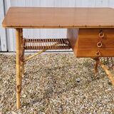 Rattan desk by Louis Sognot