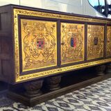 Important buffet / enfilade Art Deco period in polychrome engraved glass.