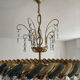 Lustre cascade de pampilles cristal et laiton
