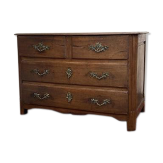 Commode en noyer d’époque Louis XV XVIII eme siècle