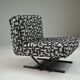Set of 2 Jacquard postmodern lounge chairs, 1980s Italy.