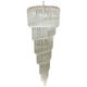 Clear quadriedro murano glass twister chandelier