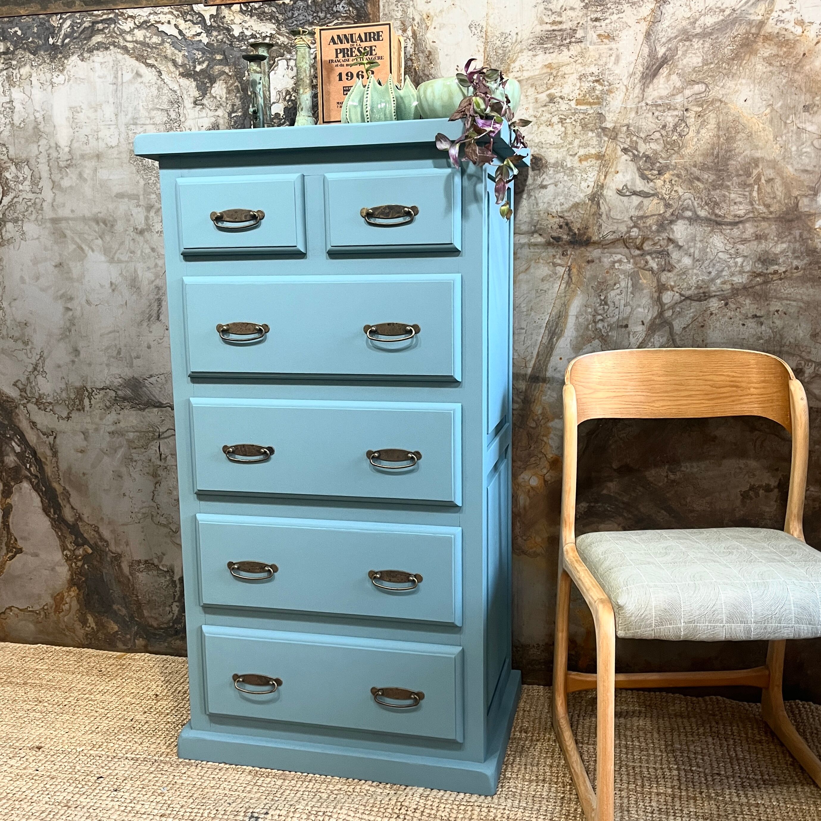 Nordic blue chest of drawers