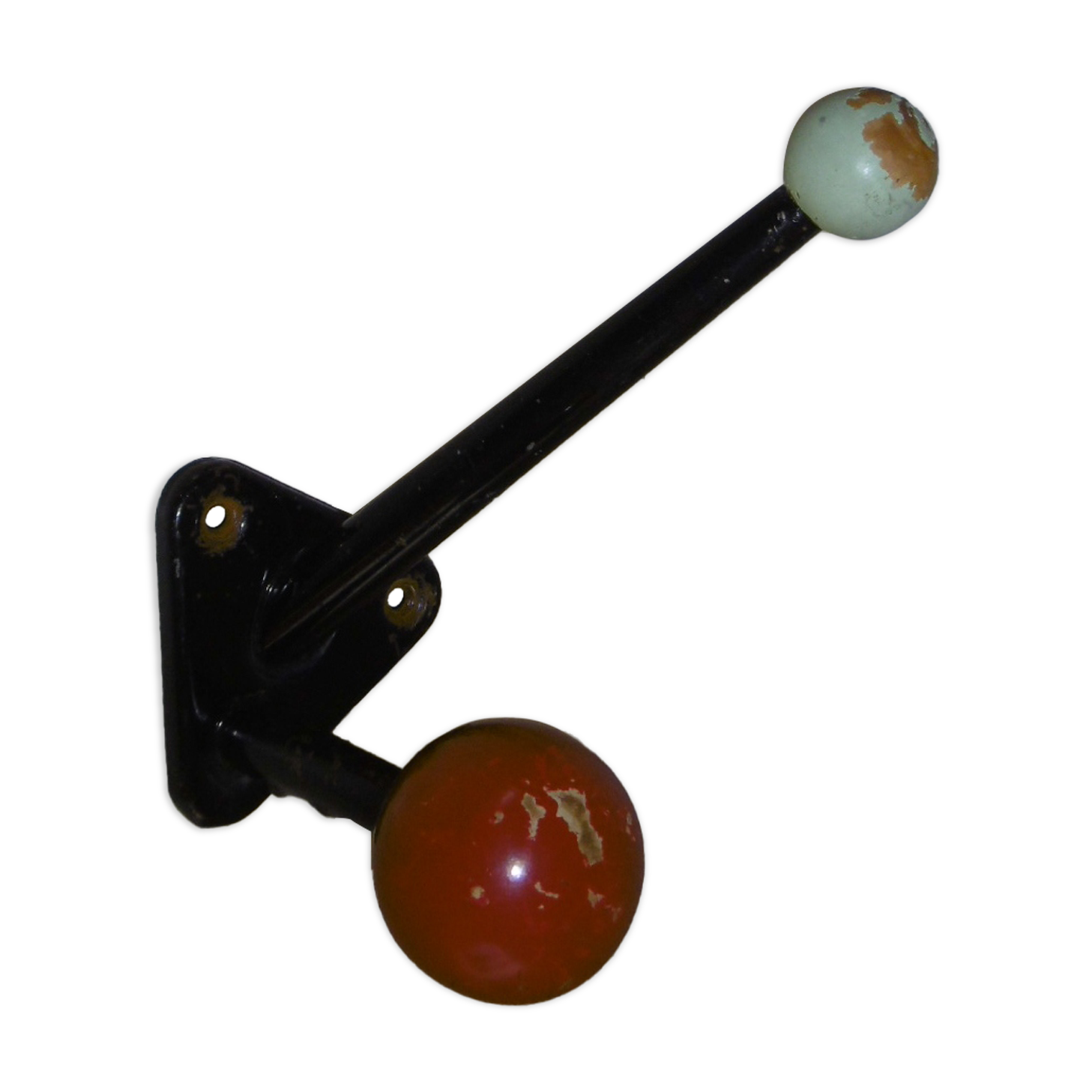 Vintage coat rack - double balls with wooden balls