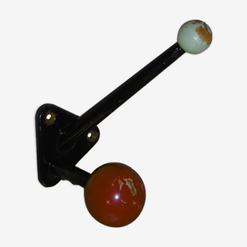 Vintage coat rack - double balls with wooden balls