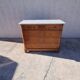 Commode style Louis Philippe en bois et marbre blanc