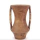 Wooden amphora vase, handles covered with wicker, 1970s.