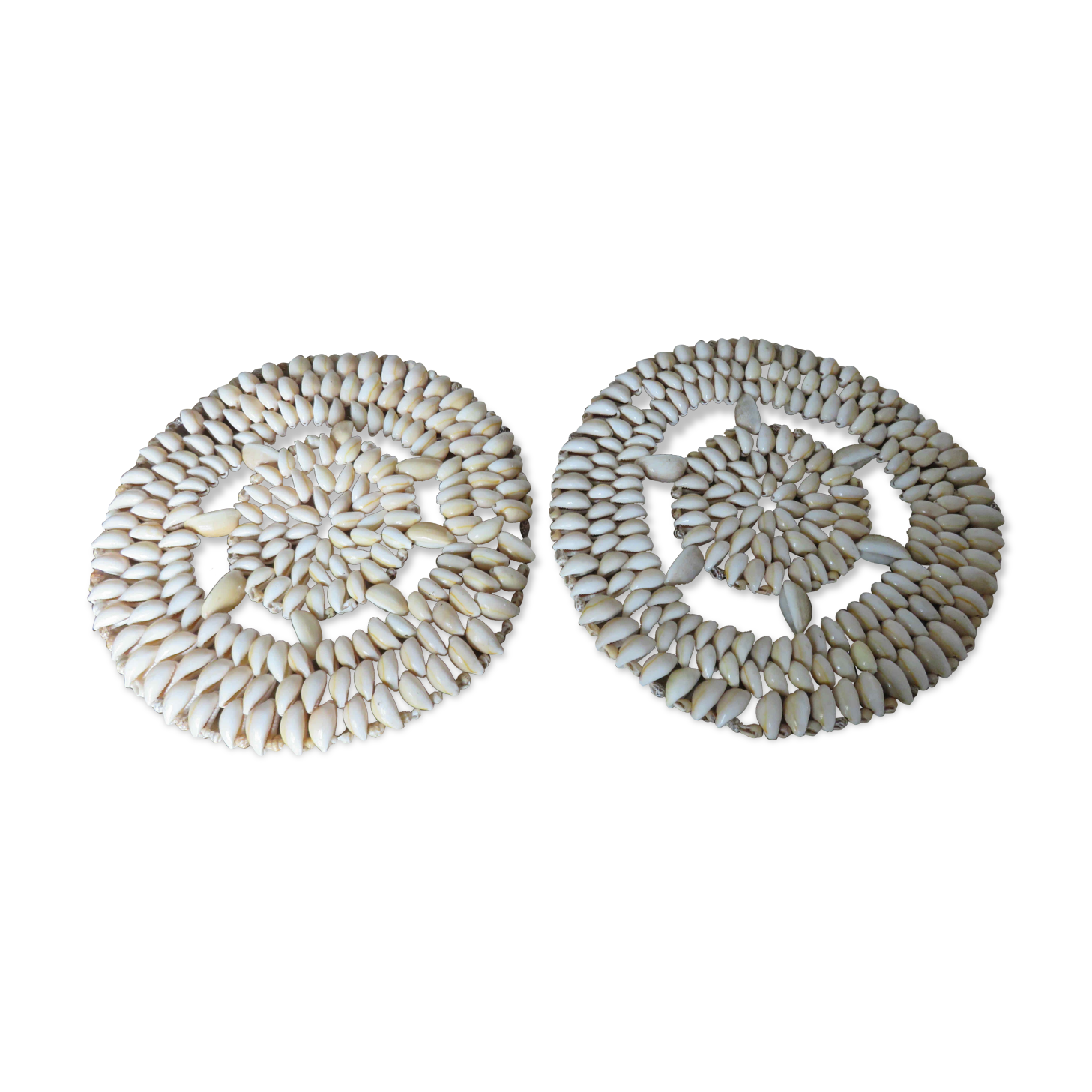 Pair of shell dishes underside 70s