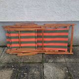 Vintage Deck Chair with Footrest – Transatlantic Stripes