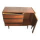 Vintage 1960s enfilade from Prague in brown wood, with 4 drawers and 1 door, Mid-Century style.