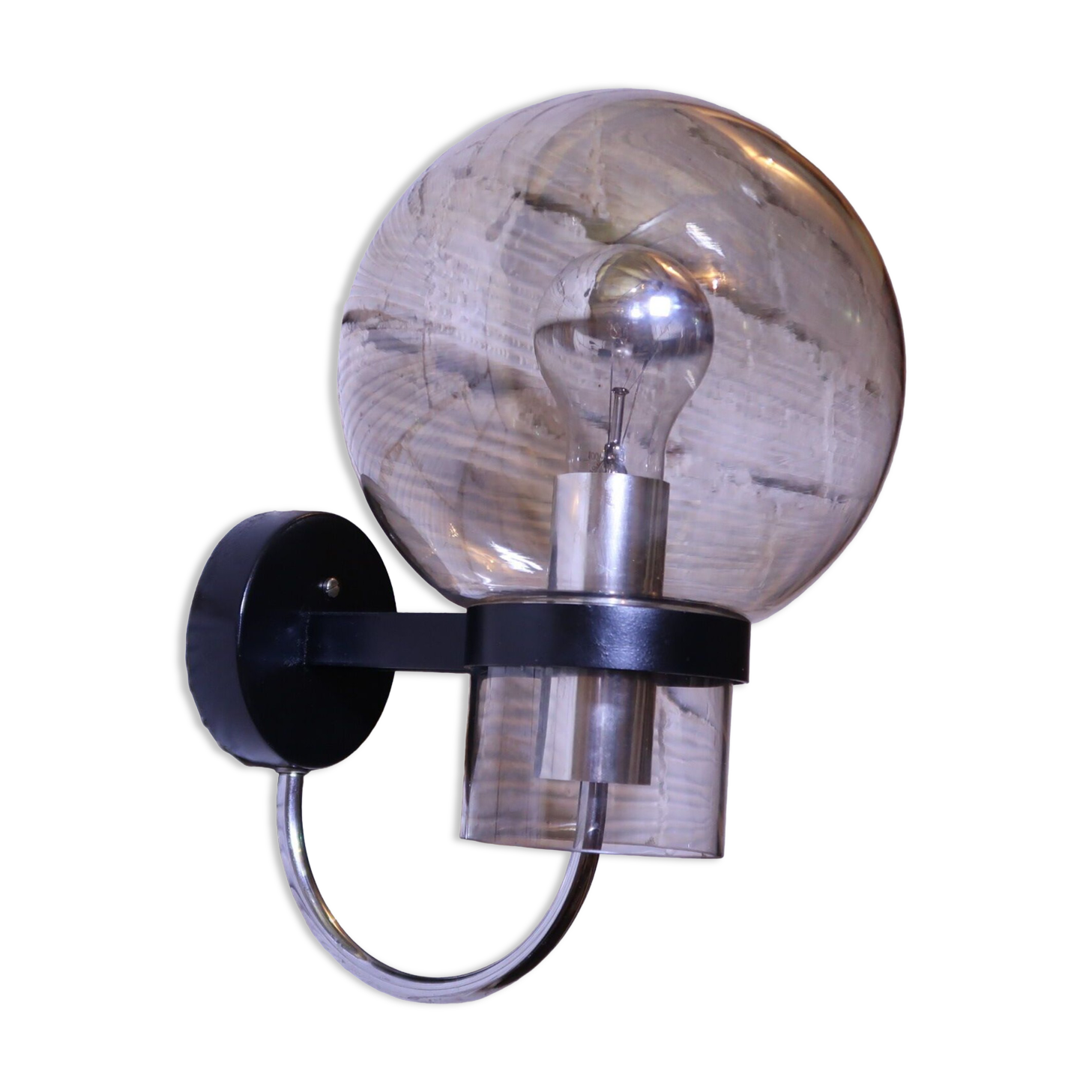 Minimalist wall lamp by Limburg in blown glass, 1970