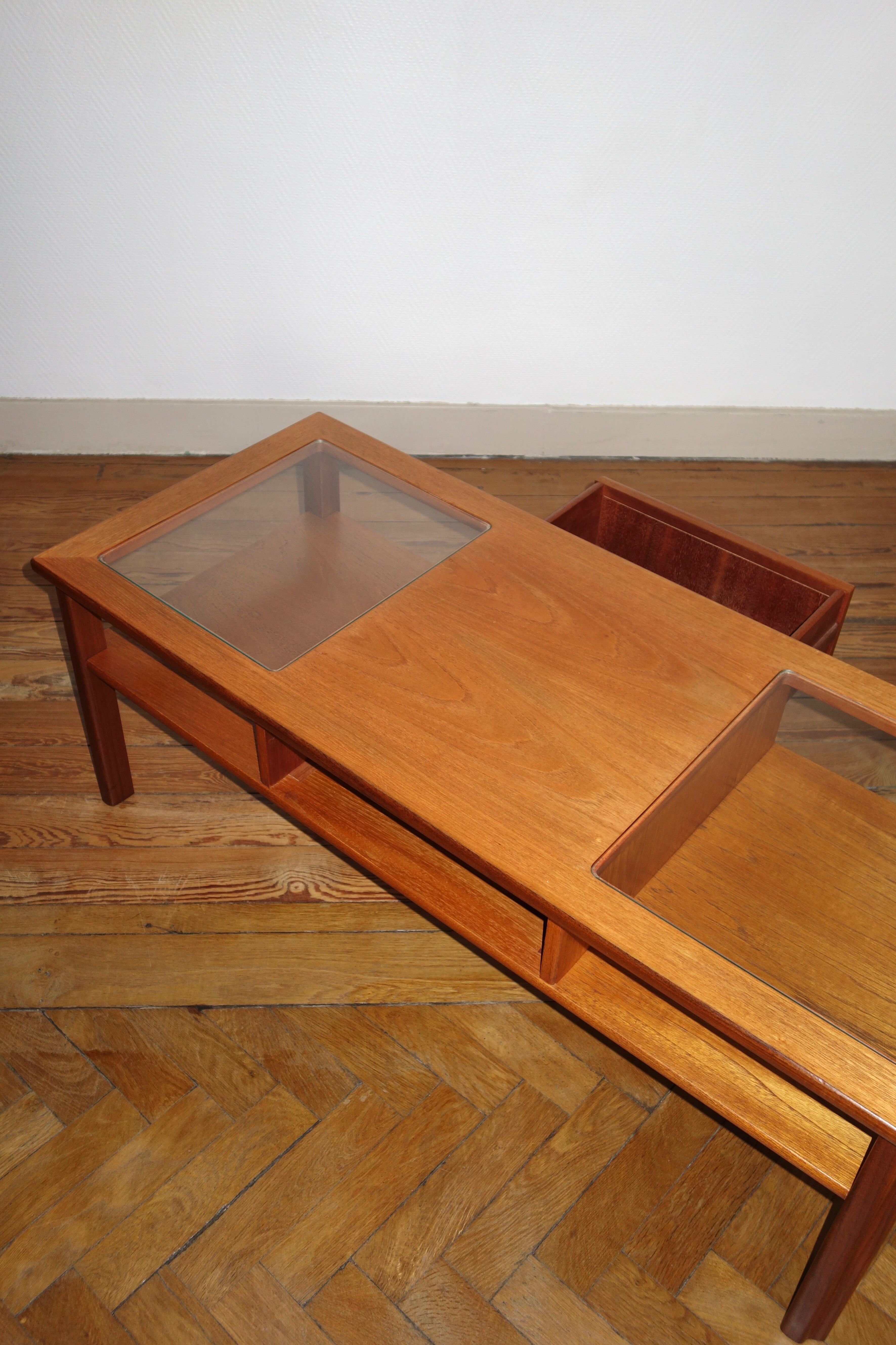 GPlan teak and glass coffee table from the 1970s