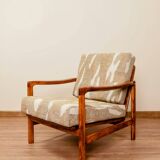 Vintage armchair in safari beige, 1965 mid-century modern design.