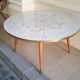 Table basse scandinave des années 50/60 mosaïque laiton