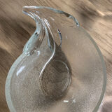 Glass avocado service with avocado decor 7 pieces 1 with an interior crack not perceptible to the touch 1 with an interior crack not perceptible to the touch