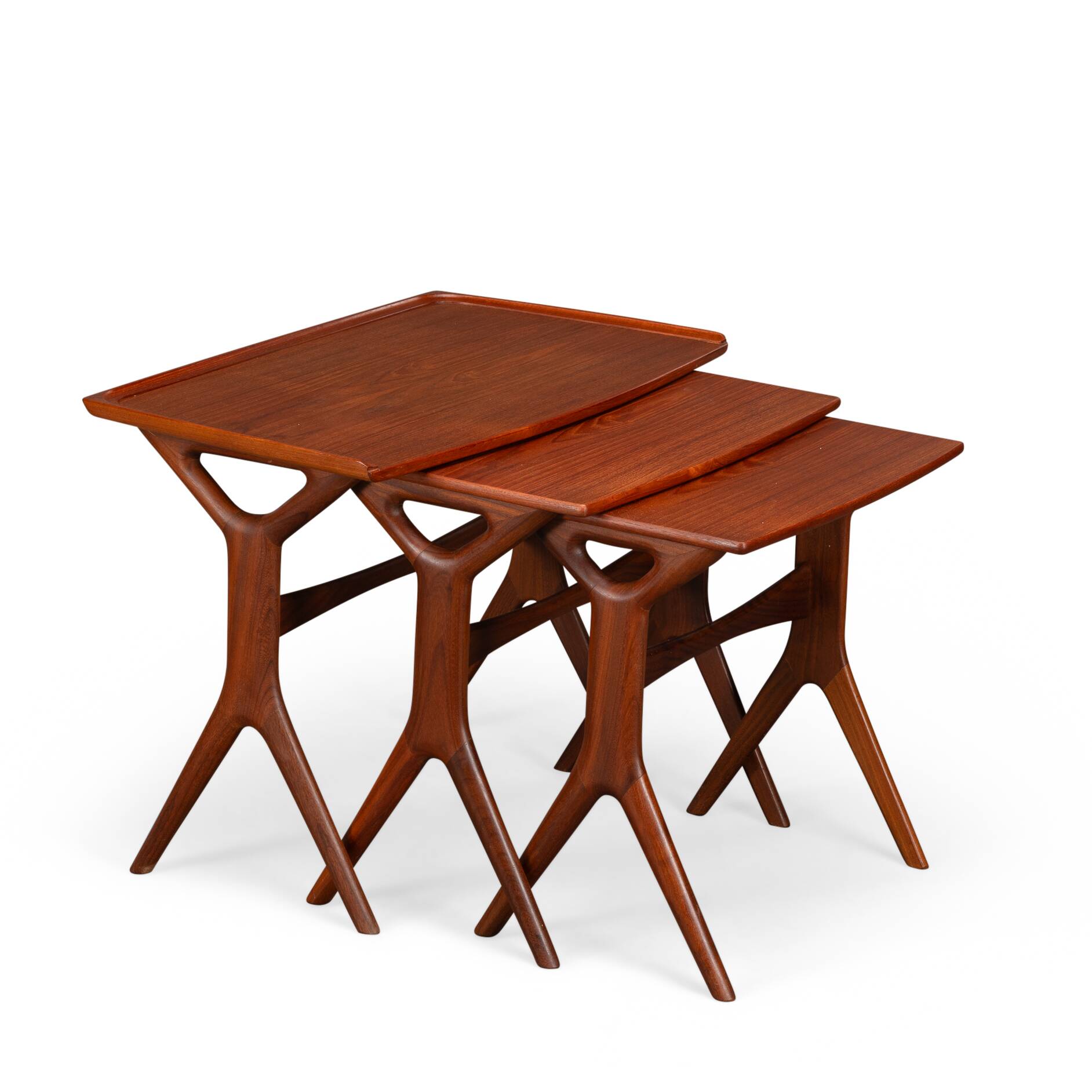 Set of 3 nesting tables by Johannes Andersen for CFC Silkeborg, 1960s