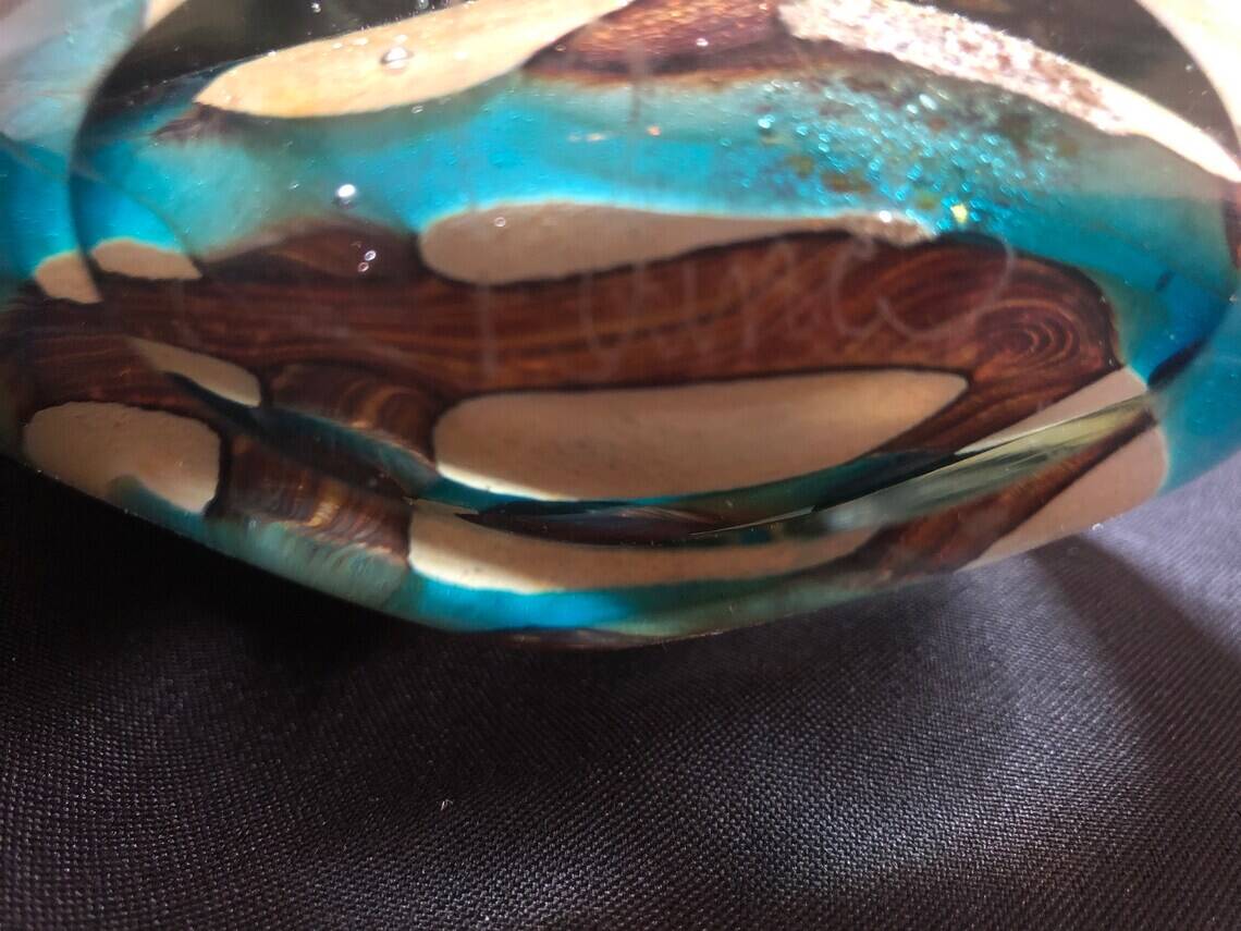 Soliflore vase in blown glass signed Mdina Malta 1970s