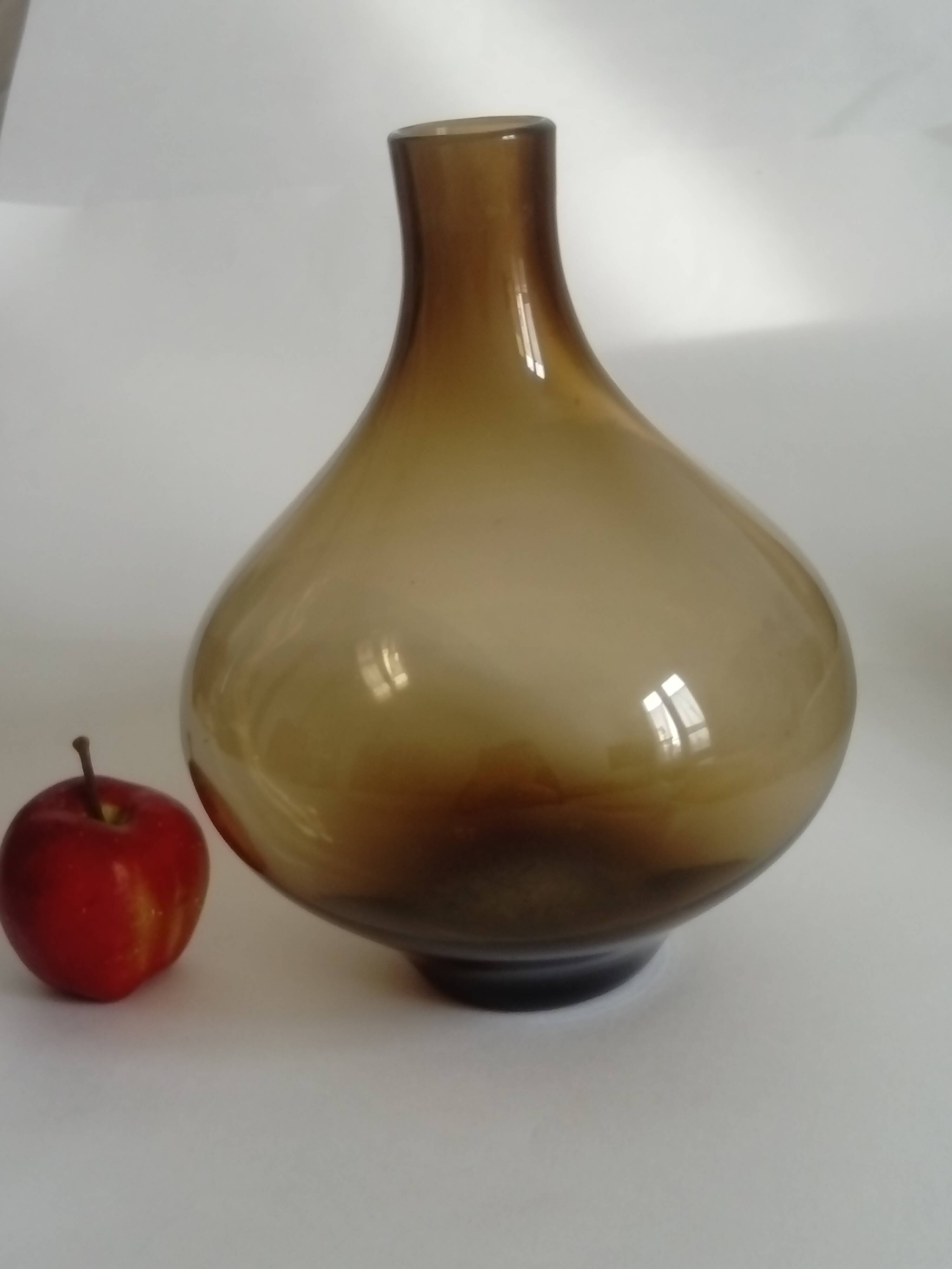 Brown smoked glass vase