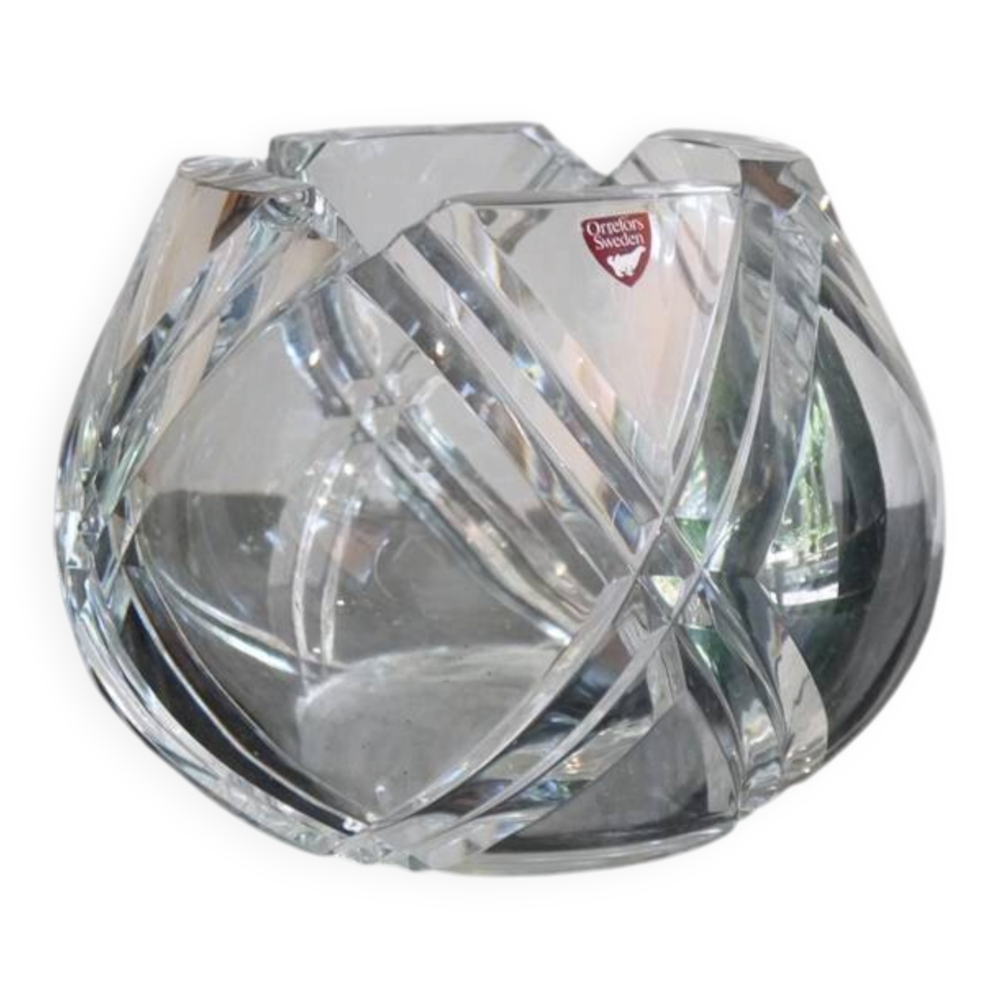 Vase suédois en cristal Orrefors 1960