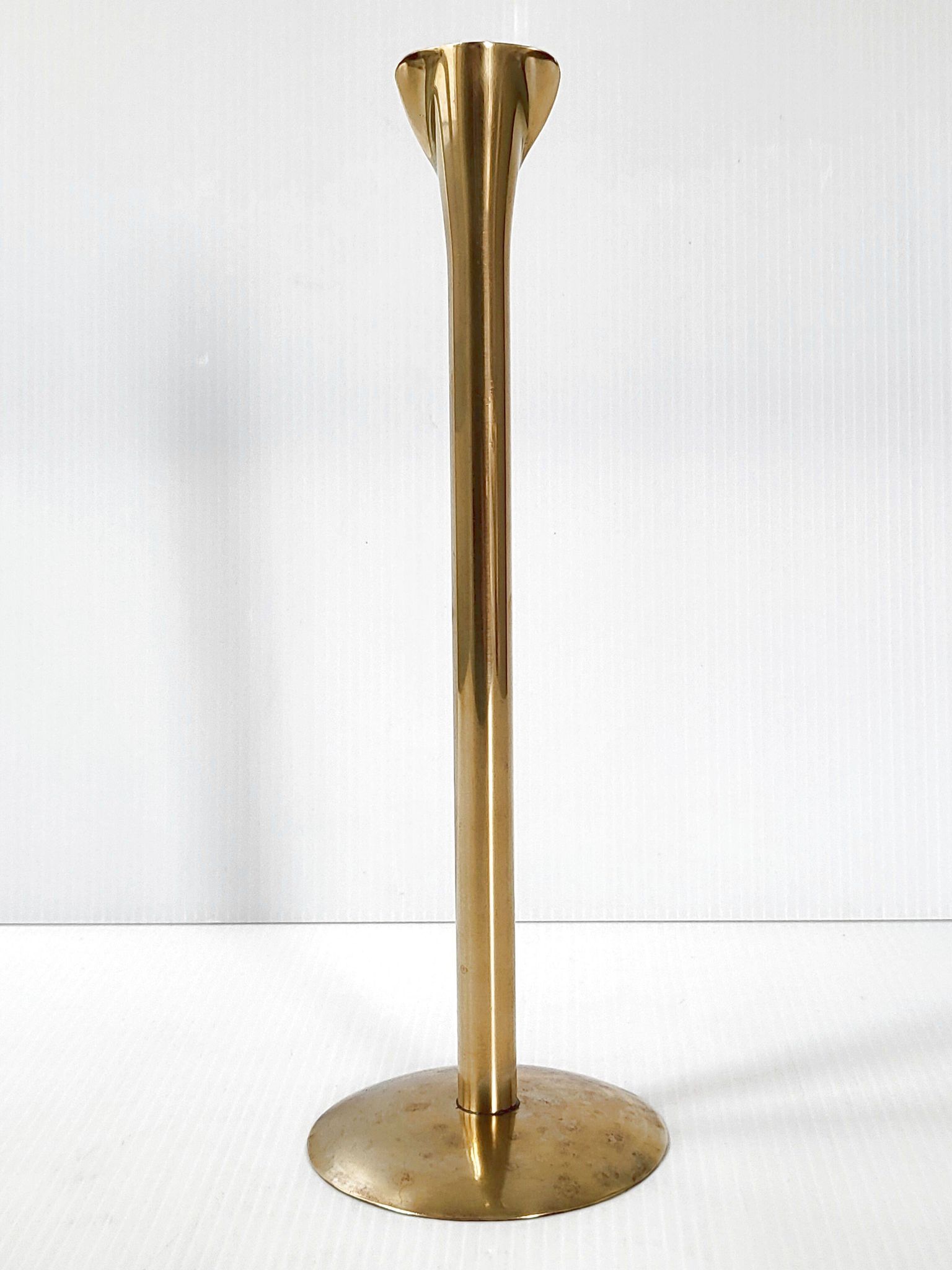 Vintage 1970 soliflore vase in gilded brass