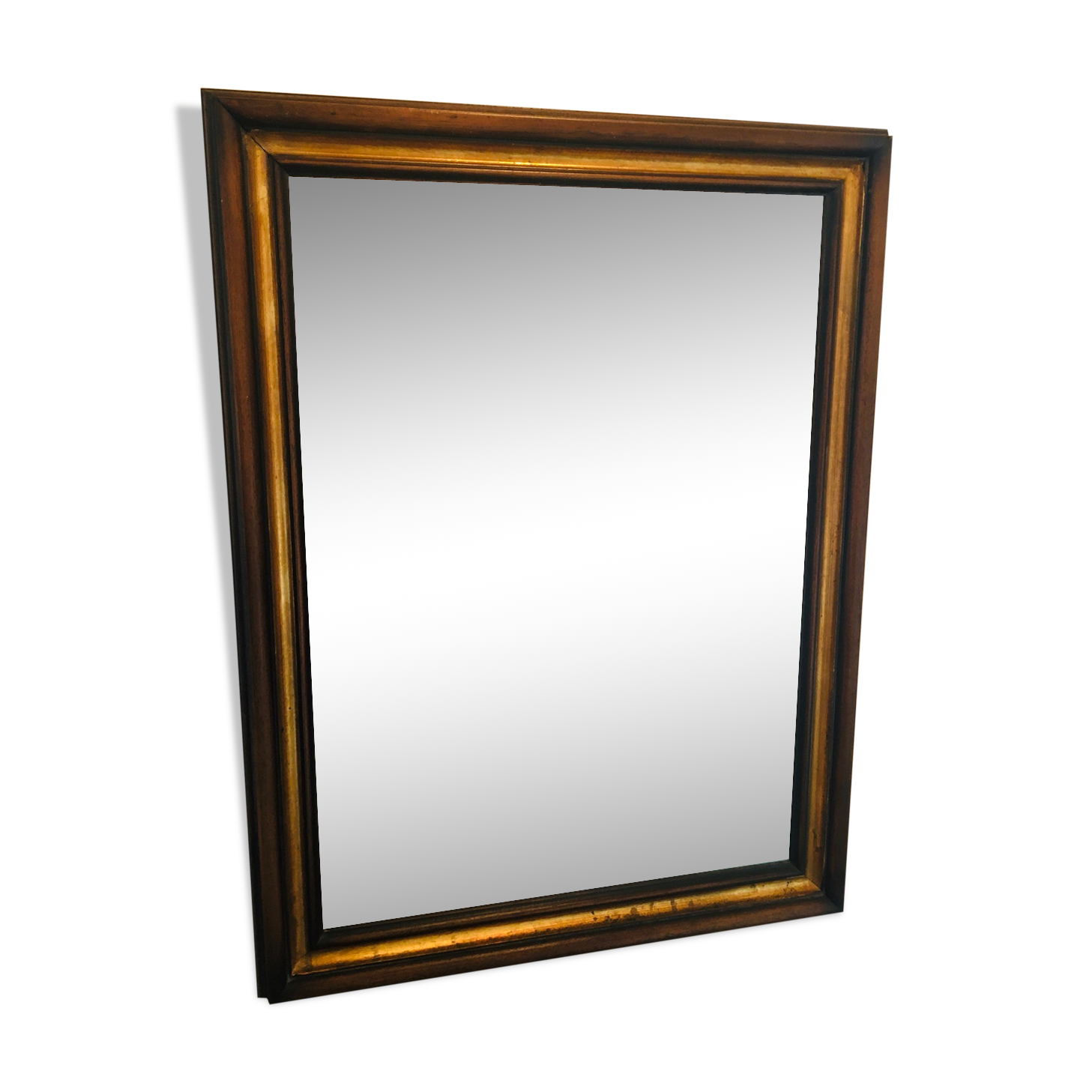 Bevelled mirror with solid wood frame and gilding  80 cm X 60 cm