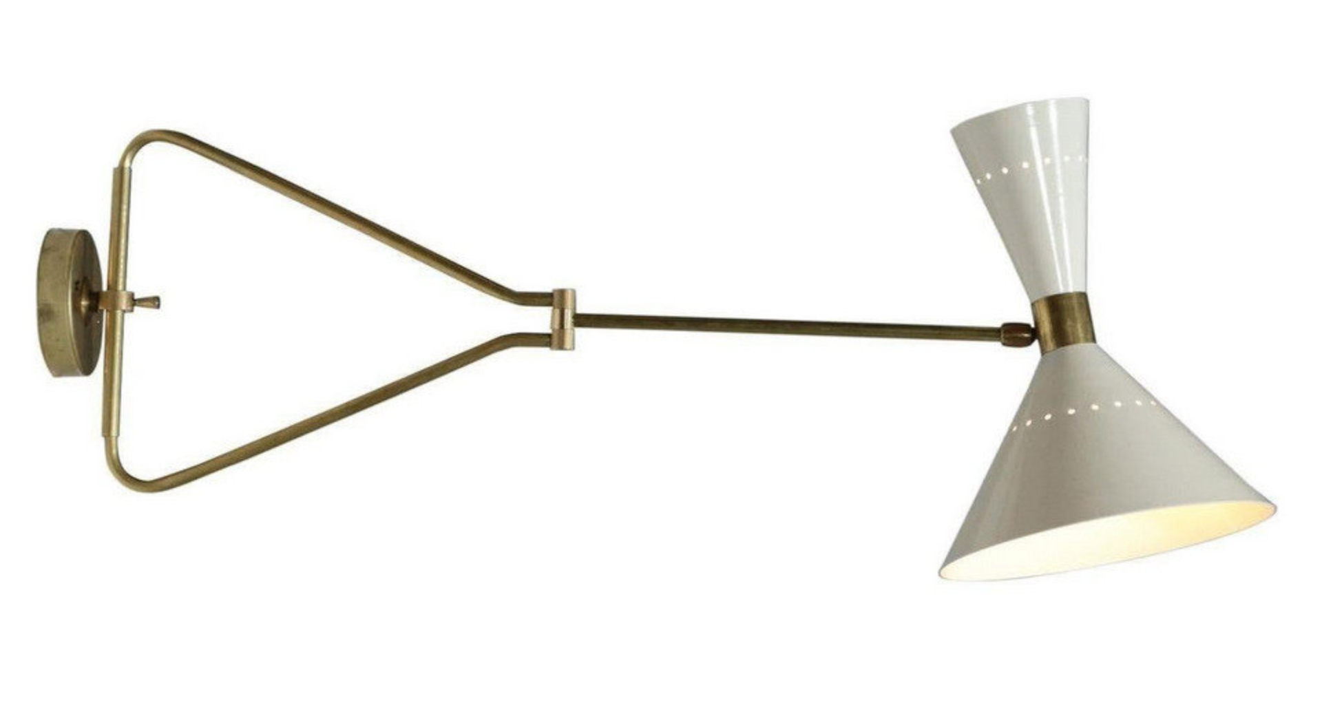 Italian articulable white wall lamp