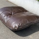 Pair of armchairs and ottoman leather Marsala by Michel Ducaroy for Ligne Roset 1970