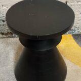 Black solid wood stool