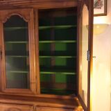 Vintage glass library in solid cherry