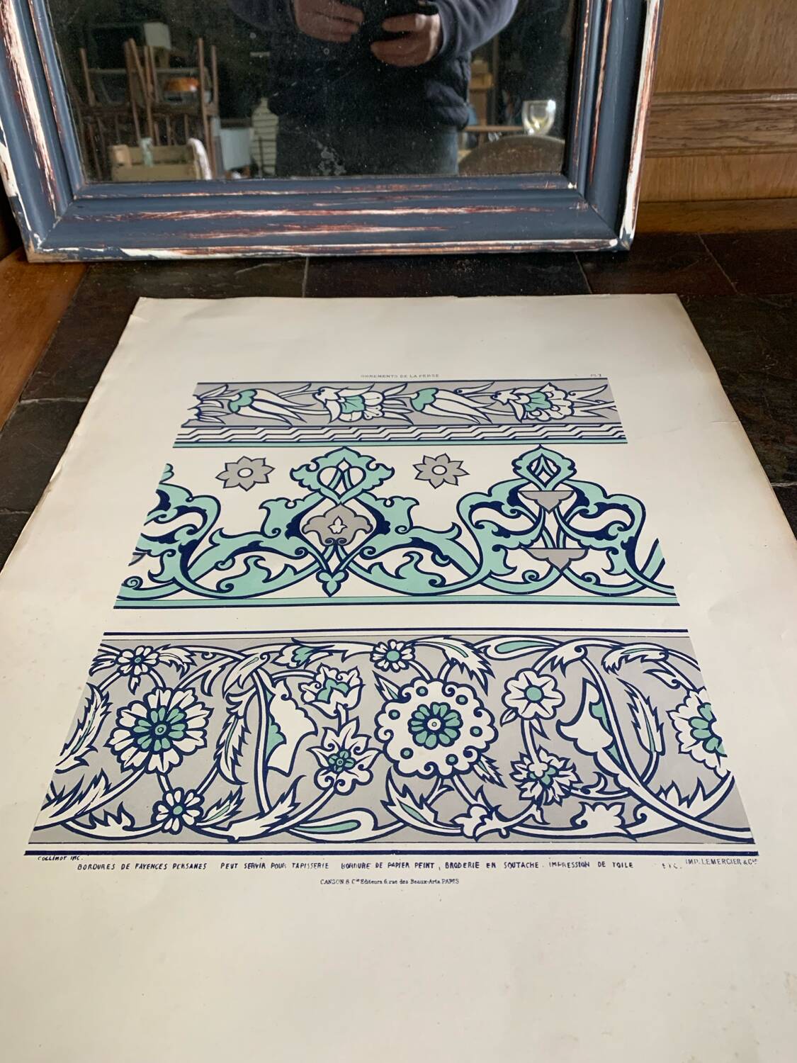 Lithographie ancienne orientale - Ornements de la Perse